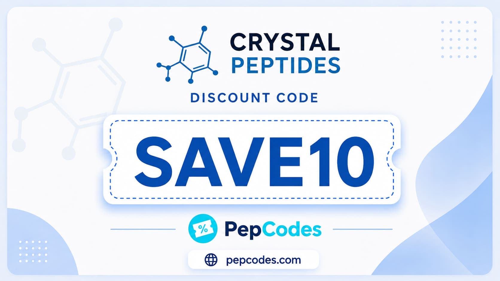 Crystal Peptides discount code SAVE10 graphic